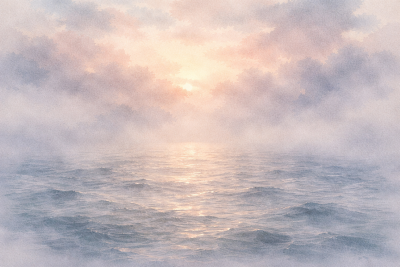 Meer in Nebel und Morgendämmerung.png